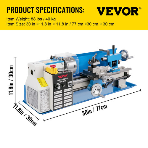 Vevor x14 mini tornio da - 7"x14",